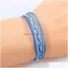 Charm Bracelets New Woven Hand Rope Bohemian Style Twist Braided Bracelet Adjustable Vsco Girl Lucky Friendship Waterproof Colorf Wax Dhxz1