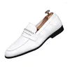 Dress Shoes Fashion Men's Leather Male Luxury Designer White Penny Loafers Wedding Prom Homecoming Footwear Zapatos Hombre