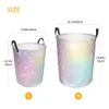 Laundry Basket Mermaid Scale Shining On Pastel Unicorn Cloth Folding Dirty Clothes Toys Storage Bucket Household 240319