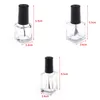 Speicherflaschen 5 ml/10 ml/15 ml transparente Glasnagellackflasche mit einem Lidbürstenkosmetikbehälter 1pc leer