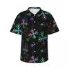 Chemises décontractées pour hommes Perles de neige Chemise de vacances Vacances colorées Modèle Hawaii Hommes Blouses lâches Manches courtes Streetwear Design Tops