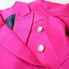 Abiti da donna Primavera Autunno Abbigliamento Trend 2024 In giacche da donna Giacca con fibbia in metallo con testa di leone Abito slim fit rosso rosa