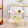 TEA TRAYS Retro Style Wide Application Classic Metal Cake Stand för desserter och bakverk gör Display