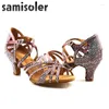 Dance Buty Ladies Latin Rhinestone Sofe Sols Sandals Sandals Wedding Heels 9 cm