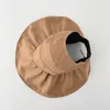 Berets Summer Sun Visor z perłą regulowaną dużą głową szeroką szeroką grzbietową czapkę na plażę odporną na UV i pakowanie luksxeton