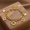 豪華なデザイナーNew Gold and Silver Bracelet Fashion Women's Letter Pendant Clover Bracelet Wedding Special Design Jewelry Quality