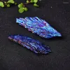 Decorative Figurines Stone Ornaments Blue Tourmaline Ore Rough Crystal Handicraft Specimen Teaching Home Decoration Shape Random 5-10g