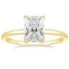 3CT 925 Srebrne pierścionki zaręczynowe Radiant Cut Solitaire Cubic Zircon Wedding Pierścienia dla kobiet 240402