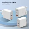 50W Dual Port Charger British Standard Head Lämplig för Samsung Huawei Apple Phone PD Fast Charging Adapter