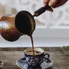 Tazze Caffettiera turca Tazza con punta a martello placcata in rame Secchiello per il latte Apparecchio Calice a fiamma francese a pressione