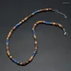 Strand Vintage Bohemian Beaded Jewelry For Men Brown Coconut Shell Wood Beads Natural Stone Halsband Handgjorda kedja Choker