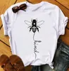 Women's T Shirts Bee Kind Harajuku Grunge T-Shirt Stylish Short Sleeve Be Slogan Aesthetic Tee Summer Bees Graphic Trendy Outfits