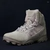 Fitness Shoes Outdoor Military Tactical Men Climbing Hiking Middle Help Boots Male Army Fans Breathable Desert Combat Working Training