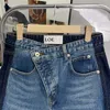 Damen-Jeans-Designer 23. Neue Yang Mi's Same LOE * Farbige Cross-Cut-Hosen zum Abnehmen, modisches und personalisiertes Design von Denim-Damen HGS0