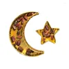 Figurines décoratives musulman Eid plateau alimentaire en métal lune étoile assiette de service vaisselle de fête Dessert support d'exposition de pâtisserie