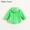ジャケットDulce Amor Autumn Girls Coat Outerwear Hooded Kids Full Sleeve Polka Dot Windbreakerのベビー服
