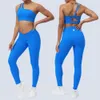 Ll Women Yoga Set 2 Pieces Gym Top Beauty Back Sports Bh Fitness High midje Push Up LL Align Leggings Workout Set Running Wear Sports Clothes Tracks Dams Ladies