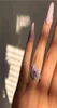 Modyle Fashion Silver Color Pink Crystal Heart Wedding Rings for Women Luxury Elegant Zircon Engagement Rings Smyckesgåvor Q07084654324