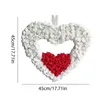 Decorative Flowers Heart-Shaped Valentines Day Wreath Double Love Garland Festive Atmosphere Scene Decoration Prop Romantic Front Door Wall