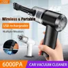 Vacuümreinigers 6000PA draadloze auto Vacuümreiniger Draadloze handheld Auto vacuüm Home CAR Dubbel gebruik Mini-vacuümreiniger met ingebouwde Battrery YQ240402