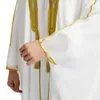 Arabic Costumes Islamic Clothing Men Robe Kaftan Muslim Man Moroccan Casual Long Dress Striped Robe Middle East National Costume 240328