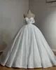 Princess Ball Gown Wedding Dress for Bride Off Shoulder paljetter Lace Wedding Dresses Sweep Train Ruffle Robe de Mariage Bridal klänningar