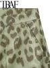 Pantaloni da donna Pantaloni da donna a vita alta con stampa leopardata Casual lunghi 2024 con bottoni estivi Pantaloni dritti larghi Y2K