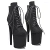 Sapatos de dança Leecabe 20cm/8 polegadas botas de plataforma feminina festa salto alto pólo de dedo fechado
