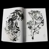 68 páginas A4 livro de tatuagem manuscrito design animal dragão águia tigre lula saco de diamante braço spray auspicioso padrão tradicional 240318
