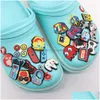 Parti di scarpe Accessori Commercio all'ingrosso 100 pezzi Gamepad in PVC Occhiali da sole Chitarra Cool Charms Auricolare Bambini Fibbia Decorazioni per cinturino Ma Dht9M