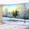 Tapisserier Tapestry Wall Hanging 3D Printing Snow Scenery Natural Bohemian Hippie Home Decoration