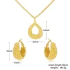 Collier et boucles d'oreilles pour femmes, ensemble de bijoux à la mode, couleur or, pendentif de dubaï, bijoux de mariée, vente en gros