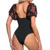 Maillots de bain pour femmes 2024 dames sexy façonnant personnalisé floral vêtements extérieurs corset intérieur col en v longue combinaison combinaisons serrées sous-vêtements