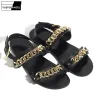 Sandalen zomer nieuwe mannen rome gladiator sandals Engeland stijl designer ketens plat sandalen buiten vrije tijd strandschoenen mannelijk ademend