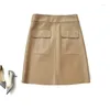 Skirts Tajiyane Genuine Leather For Women White Skirt Korean Style A-line Sheepskin Clothing Autumn Falda Mujer