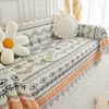 Stol täcker bohemisk soffa täcke handduk Tassel filt svart vit slipcover matta bomull soffa säng hem dekor