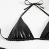 Mulheres Swimwear Biquíni Metálico Conjunto Para Mulheres Sexy Brozing Biquínis Push Up Micro Maiô 2024 Praia Brasileira Maiô Triângulo