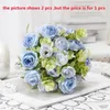 Fleurs décoratives Coffee Shop Simulation Orange Roses Bouquet Silk Garden Decoration Artificial Mona Wild Rose Falle Fleur