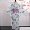 Abbigliamento etnico Kimono tradizionale giapponese Abito lungo Donna Yukata Costume Cosplay Asia Abito Drop Delivery Apparel Dh1Tw