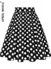 Jupes 2024 Rétro Femmes Jupe Midi Y2K Vintage Taille Haute Coton 3XL Casual Quotidien 60s 70s Polka Dot Pinup Rockabilly Skater