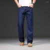 Jean d'été fin pour hommes, pantalon en Denim, décontracté, grande taille, Baggy, coton, élasticité, classique, droit, marque, 48