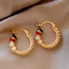 Hoop örhängen 18k guldfärg Fashion SMEEXKE Färgglad kristallvete för kvinna Holiday Party Daily Elegant Earring