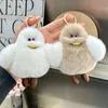 14 cm/5.5 "véritable fourrure de lapin Rex mouette de mer porte-clés à breloques sac accessoires téléphone sac à main pendentif