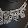 Серьги для ожерелья наборы 3pcs роскошные модные хрустальные колючки для хрустального тазового хрусталя наборы для женщин свадебные свадебные драгоценности