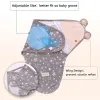 Swaddling Newborn Swaddle Wrap + Hat 3pack Cotton Baby Receiving Blanket Bedding Cartoon Cute Infant Sleeping Bag for 06 Months