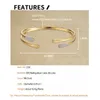 F.I.N.S luxe brossé artisanat 925 en argent Sterling or Bracelet rétro cubique zircone couches ouvert Bracelet mode Fine bijoux 240327