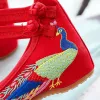 Laarzen Veoowalk Big Size 3443 Chinese stijl erwten borduurwerk damesflats Old Peking zachte zool casual ademende stoffen schoenen vrouw