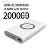 Power Cell Phone Banks 200000mAh wireless power bank bidirectional fast charging portable charger C-type external battery for mobile phones 2445