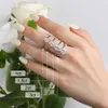 Полосовые кольца Женское обручальное кольцо Moissanite Card Кольцо 925 Стерлинговое серебро 1-3CT Овальное разрешение D Цвет VVSI Лабораторные бриллиантовые ювелирные украшения