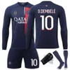 Jersey Jersey Home Paris Paris Long Sheeved voetbalgrootte Mbappe li Gangren Dembele Ramos Jersey Nieuw